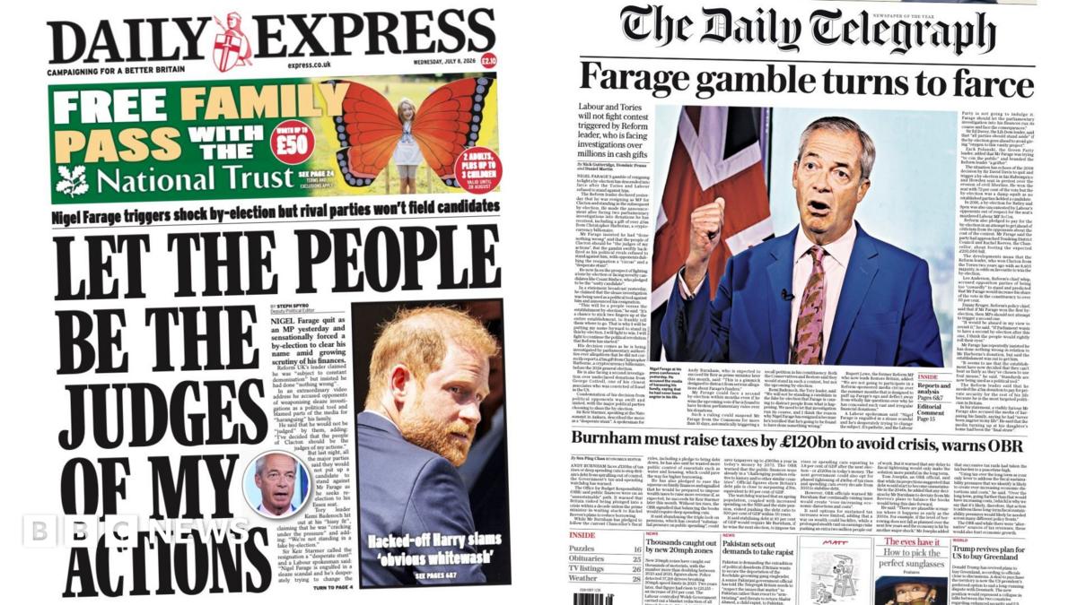 The Papers: 'Let the people judge' and 'Farage gamble turns to farce'