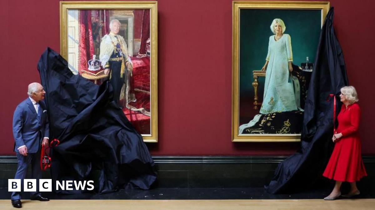 King and Queen unveil Coronation portraits at National Gallery