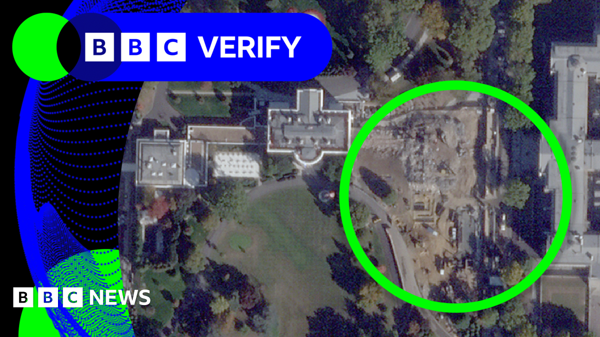 BBC Verify Live: White House satellite image shows East Wing demolished to make way for ballroom