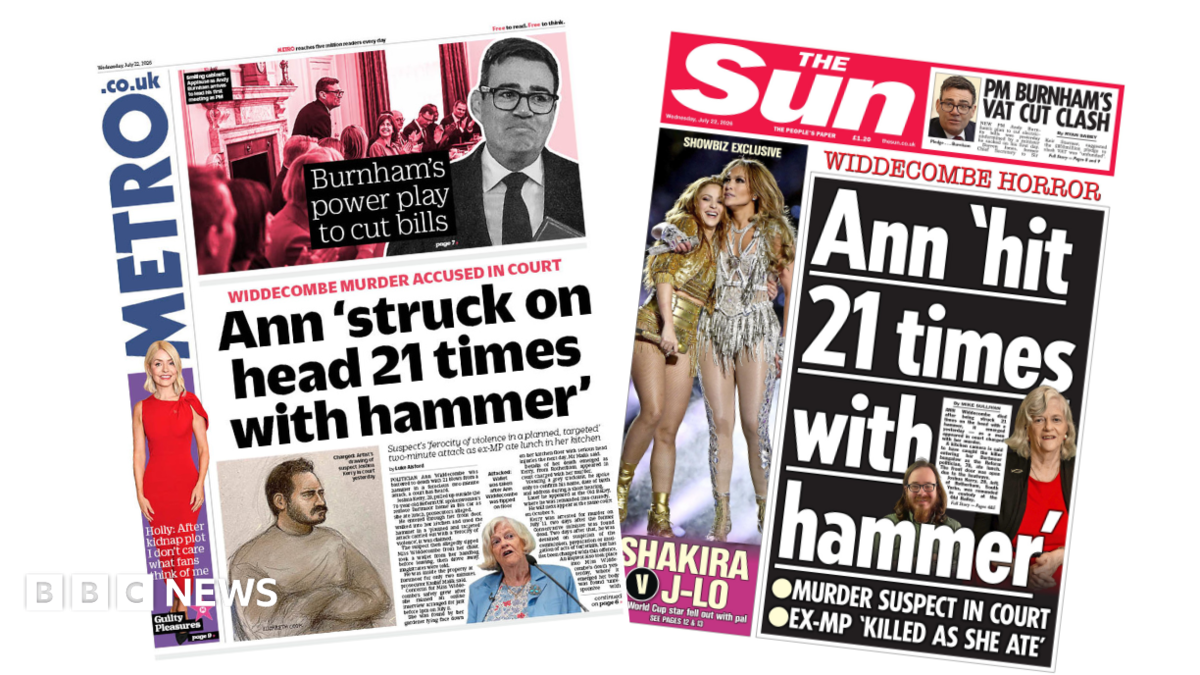 Newspaper headlines: 'Burnham's power play' and Widdecombe 'hit 21 times with a hammer'