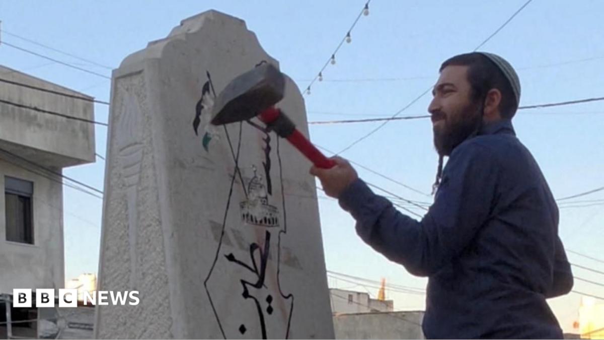 Far-right Israeli lawmaker damages Palestinian memorial with sledgehammer