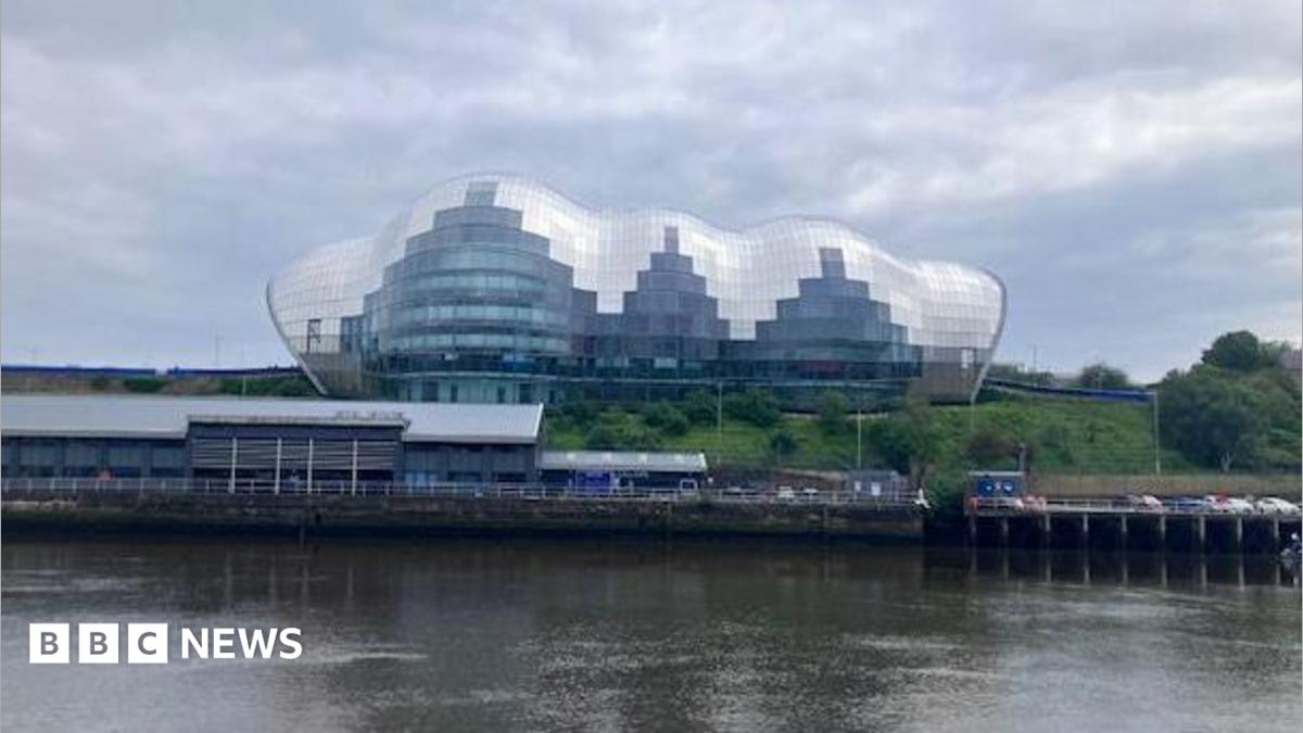 The Glasshouse is a slug-shaped glass building on the banks of the Tyne in Gateshead.