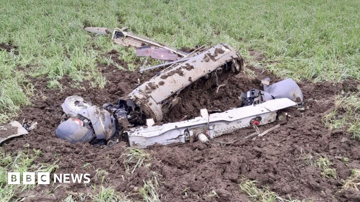 Lucky escape as part from fighter jet lands in village field