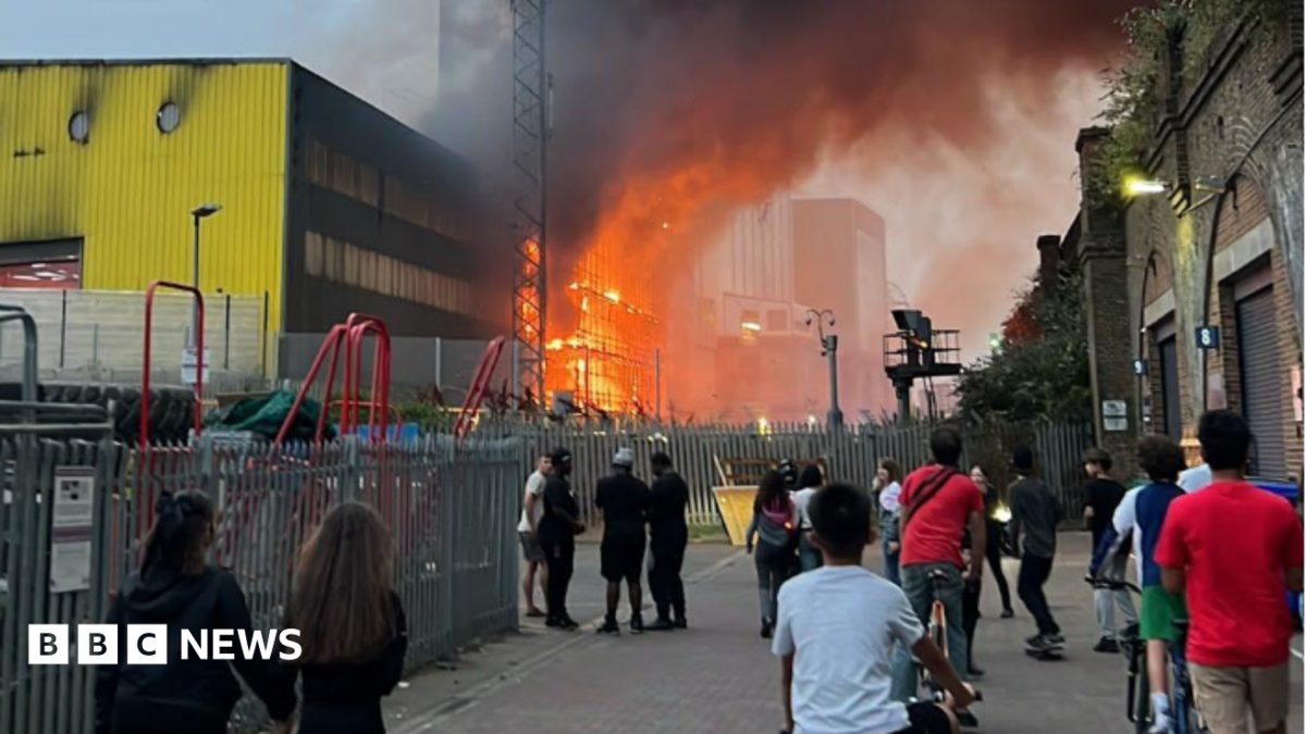 Firefighters respond to large blaze at London recycling facility
