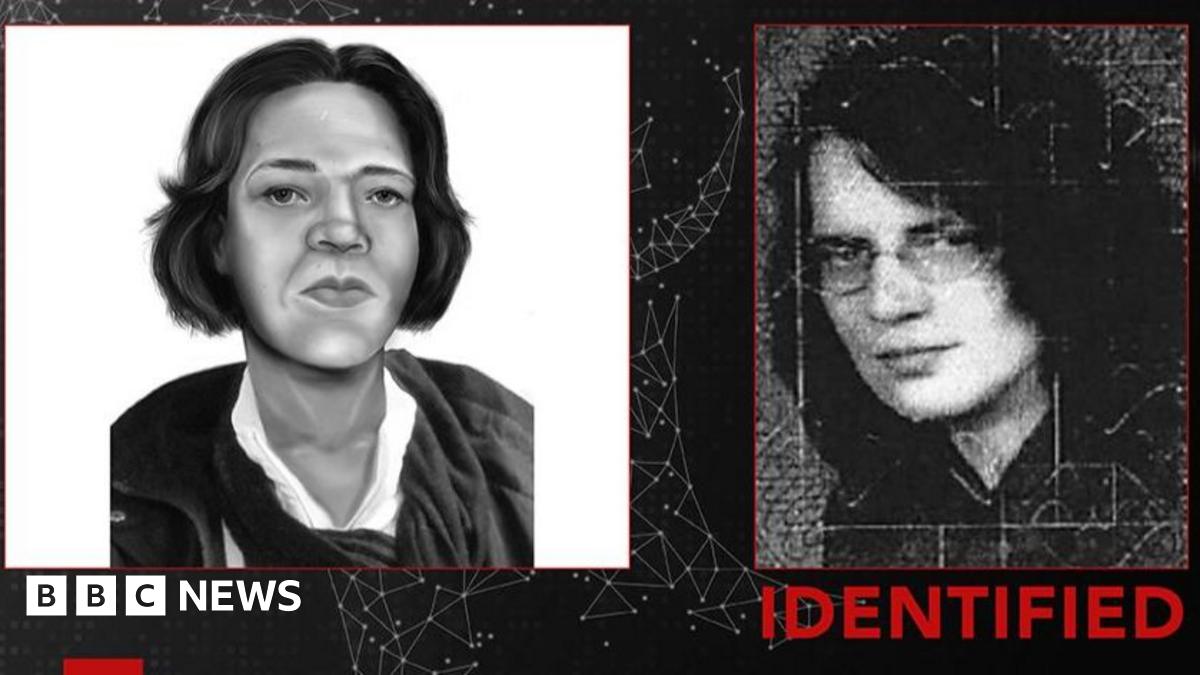 Interpol image showing a black and white composite image of Eva Maria Pommer, whose body was found on a Dutch beach in 2004. On the right hand side is a photograph of her