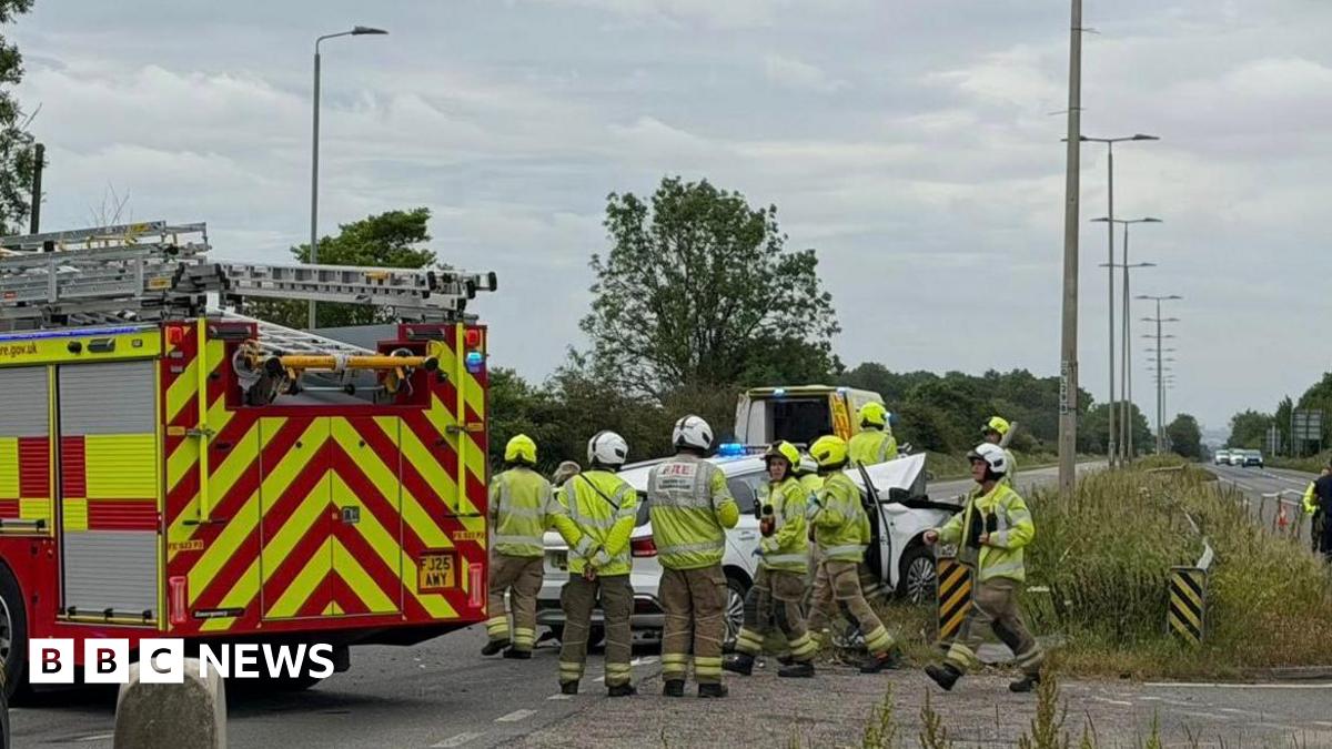 A46 shut southbound at Six Hills following crash