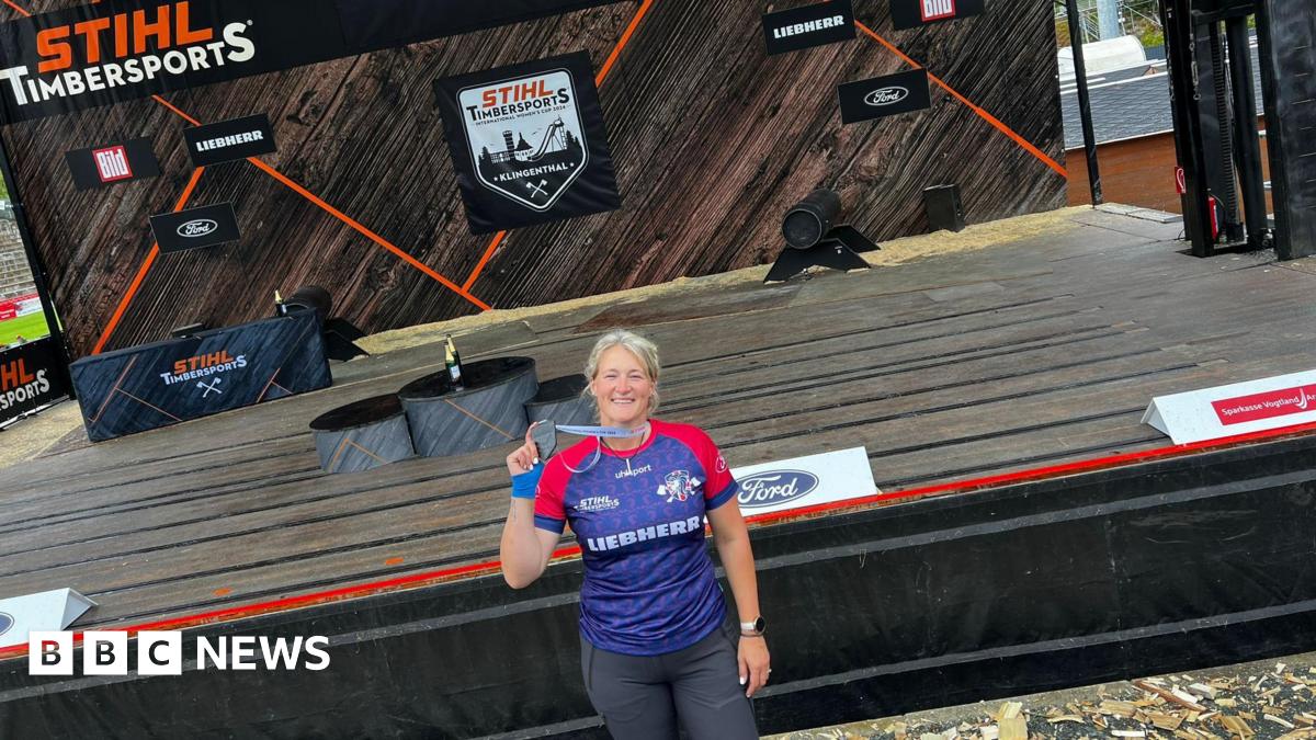 Timbersports champion from Oswestry competes weeks after childbirth