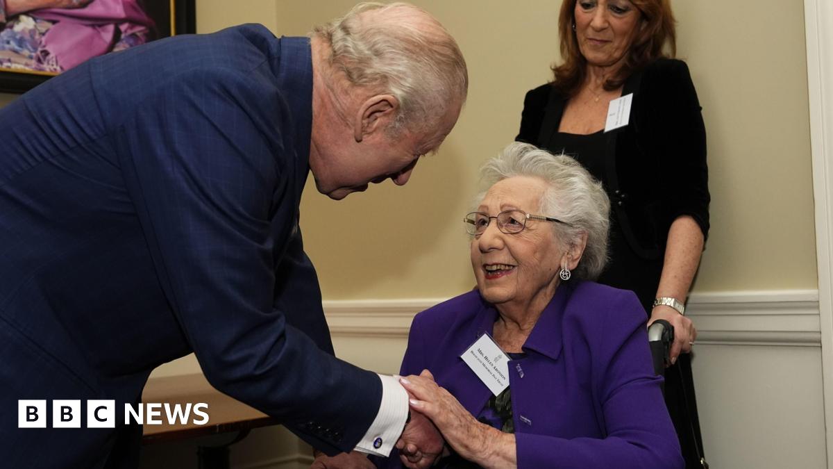 King and Queen meet Holocaust survivors at Buckingham Palace