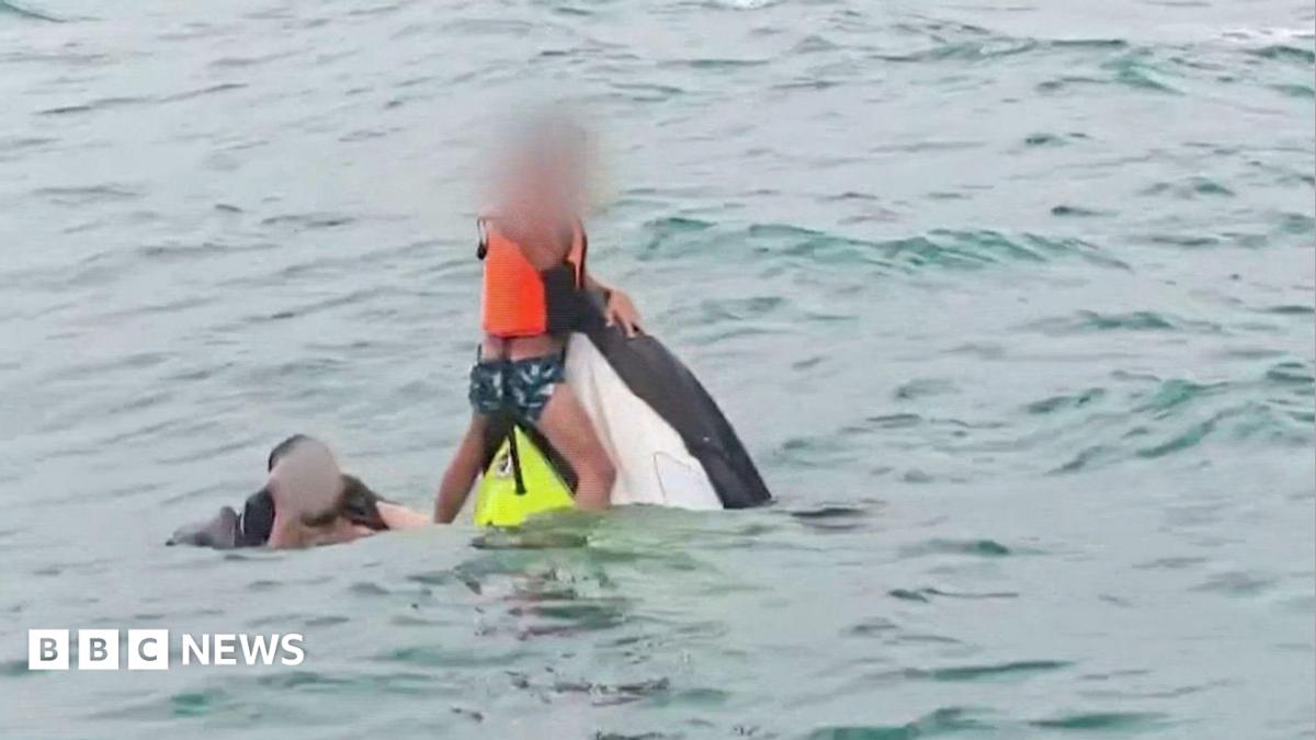 Moment family rescued after 16 hours floating on jet ski off Thailand
