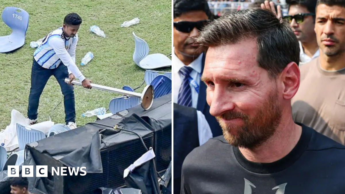 Anger at Lionel Messi 'GOAT' India tour as fans throw chairs and bottles at stadium event