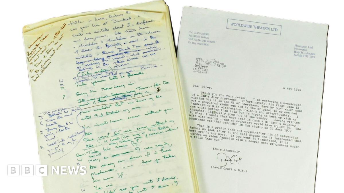 Hand-written Dad's Army script up for auction - BBC News