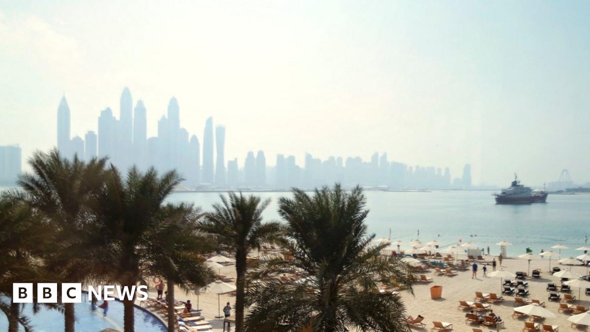 Dubai skyline, seen from the Palm Beach hotel