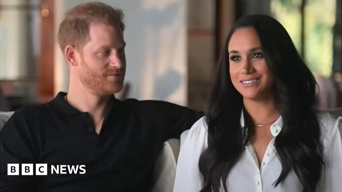 The Duke and Duchess of Sussex seen in the trailer for Harry & Meghan