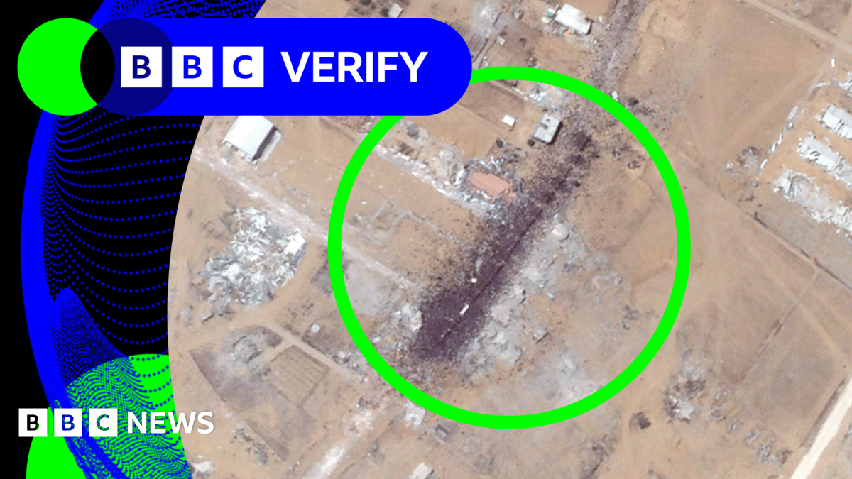BBC Verify Live: Satellite image shows crowds surrounding Gaza aid trucks thumbnail
