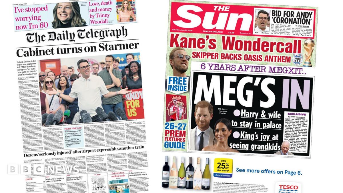 Newspaper headlines: 'Cabinet turns on Starmer' and 'Meg's in' for palace stay