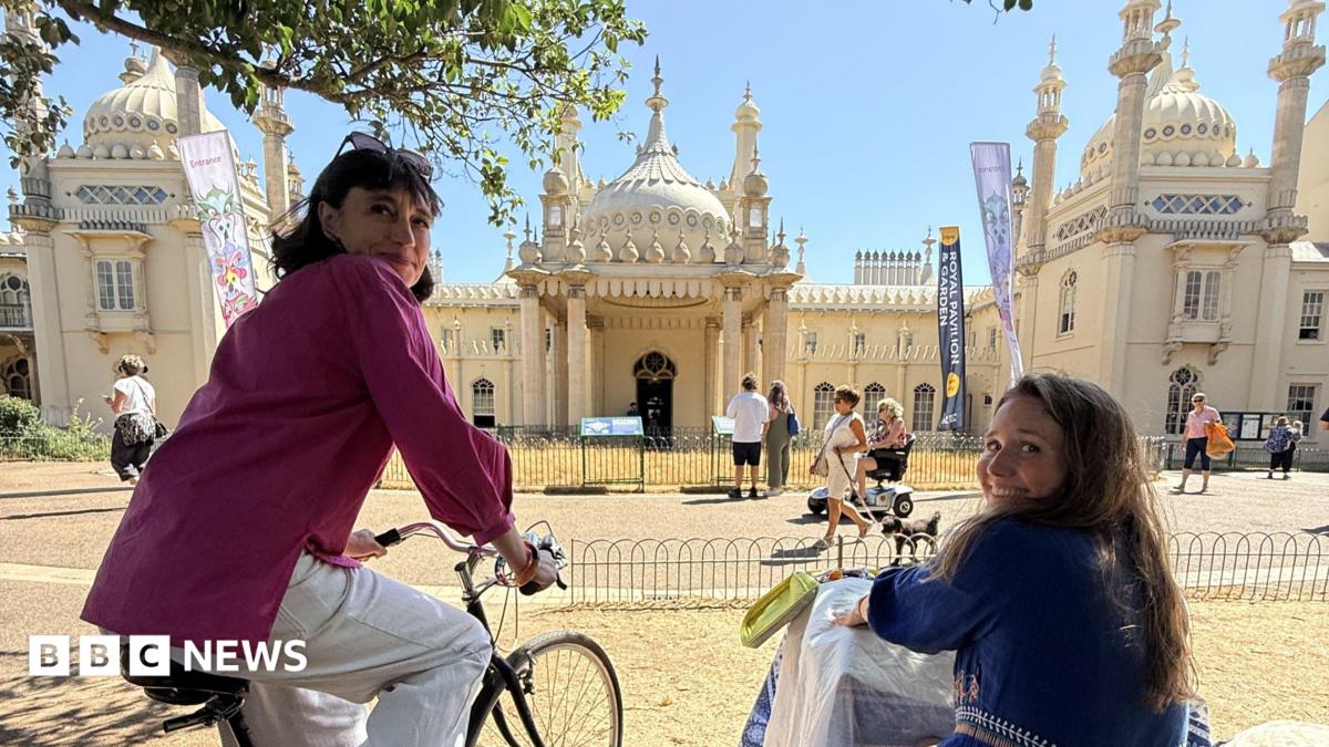 Artist stitches Brighton Pavilion with pedal-powered machine
