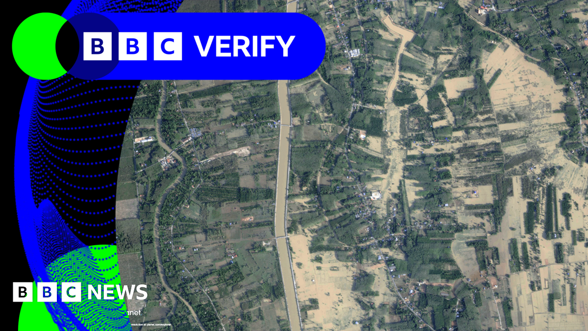 BBC Verify Live: Satellite image shows impact of deadly floods in southern Thailand thumbnail
