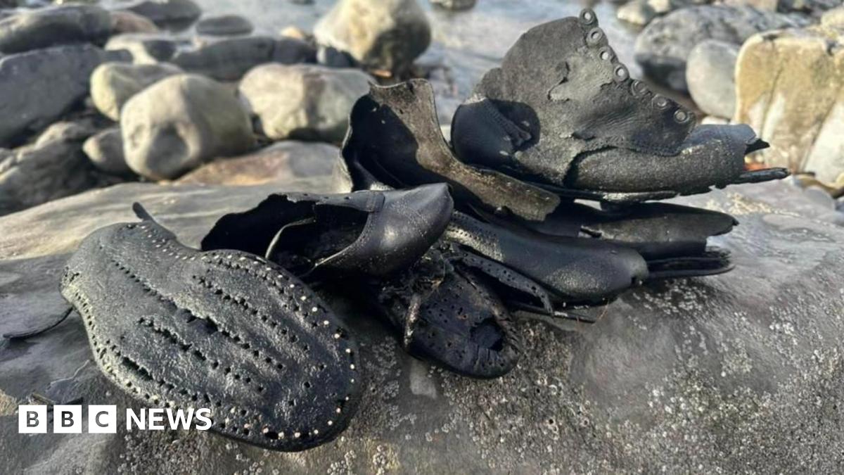What happened to Victorian shoes washed up on Ogmore beach?
