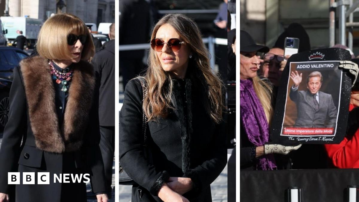 Valentino: Anna Wintour and Liz Hurley among mourners at fashion designer's funeral