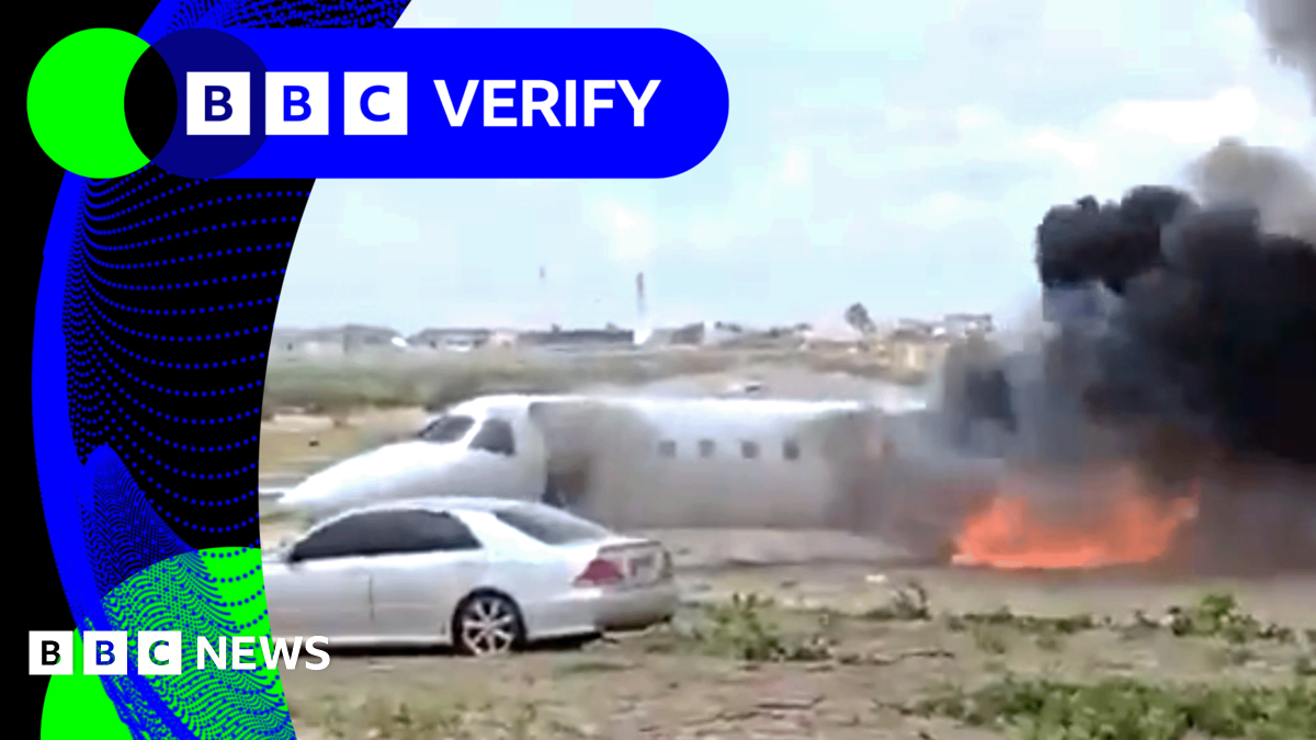 BBC Verify Live: Striking video shows aircraft come off runway before catching fire in DR Congo thumbnail