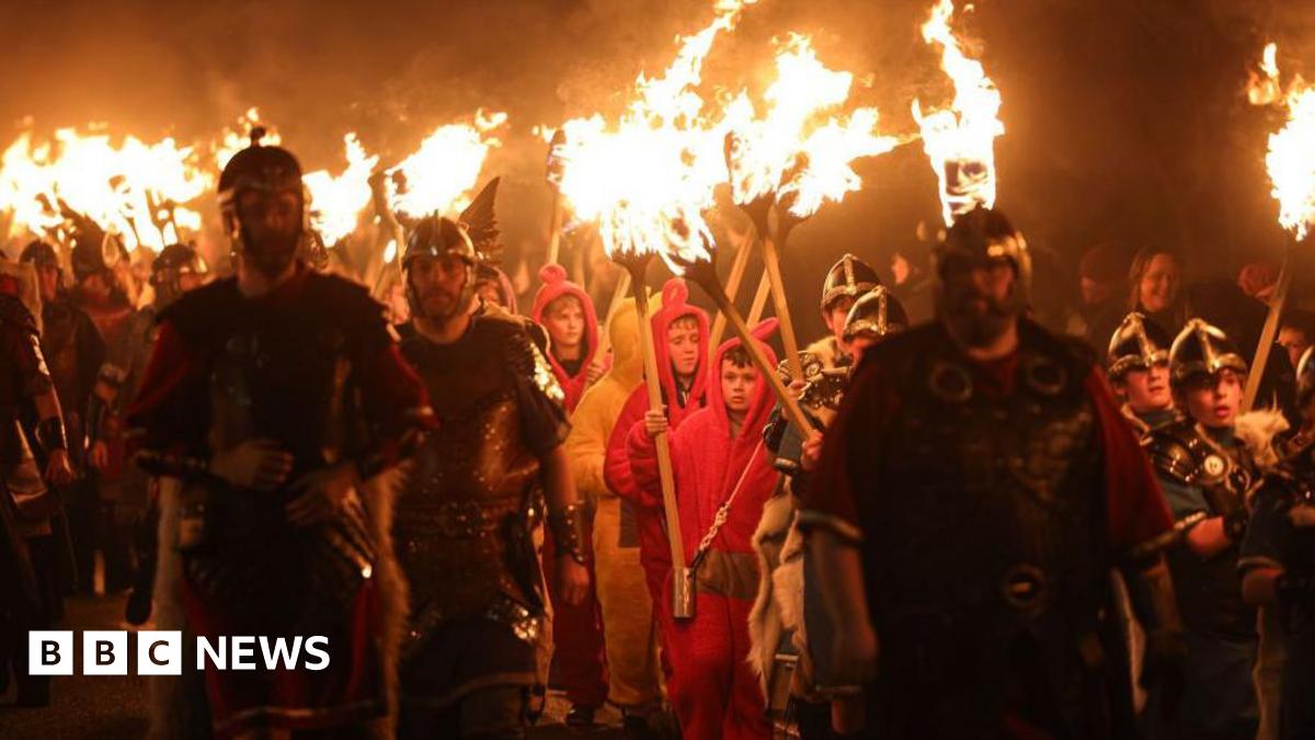Up Helly Aa fire festival lights up Shetland