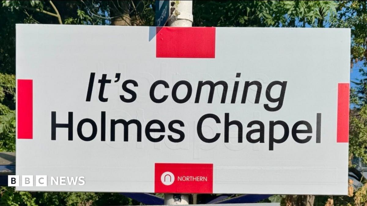Station gets ‘It’s Coming Holmes Chapel’ rebrand for England game | Manchester News Station gets ‘It’s Coming Holmes Chapel’ rebrand for England game | Manchester News