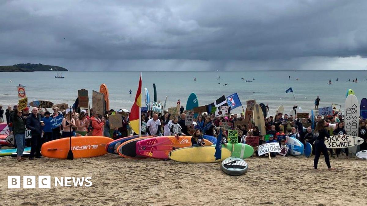 Surfers Against Sewage Falmouth protest features mass paddle