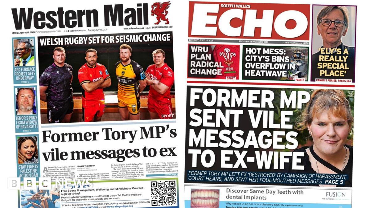 Front page of South Wales Echo and Western Mail