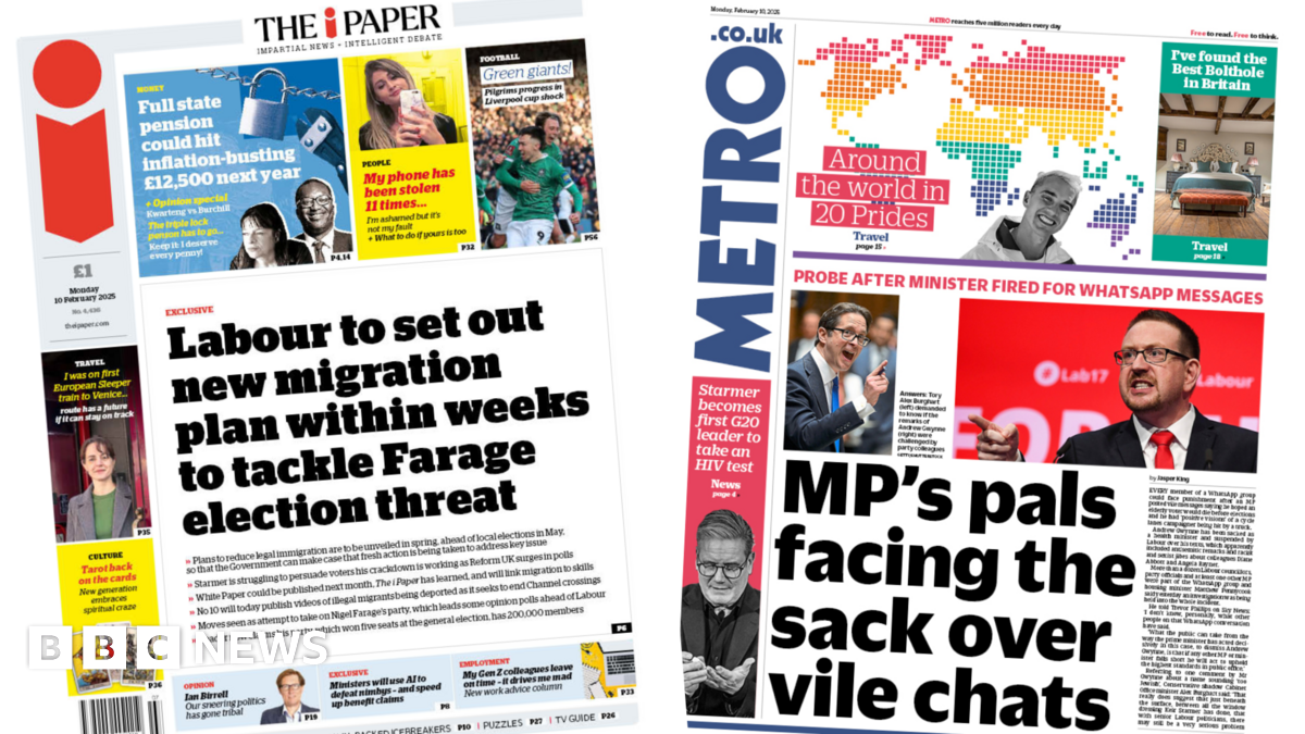 Newspaper headlines: US-China ‘trade war’ and ‘MP’s pals facing the sack over vile chats’