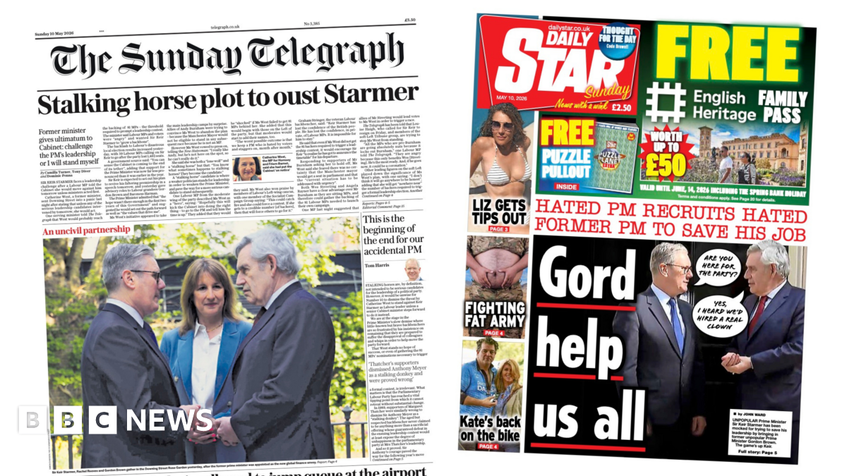 Newspaper headlines: 'Plot to oust Starmer' and 'Gord help us all'