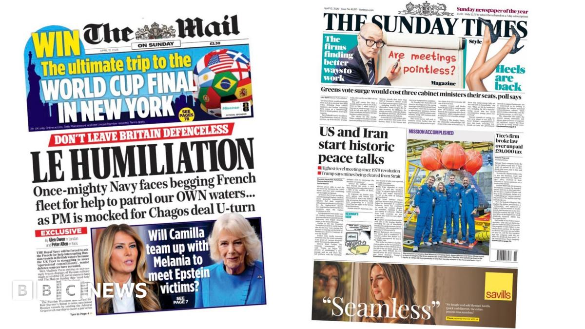 Newspaper headlines: 'Le Humiliation' and 'US and Iran start historic peace talks'