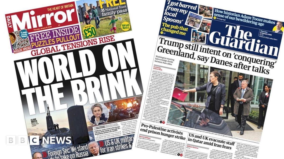 
                            Newspaper headlines: 'World on the brink' and Trump intent on 'conquering' Greenland