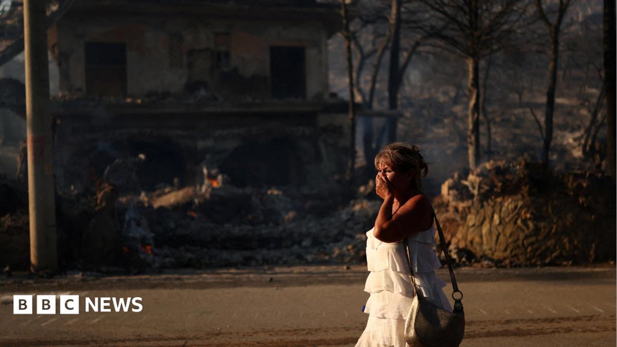 Two dead and hundreds evacuated after twin fires break out on Greek island