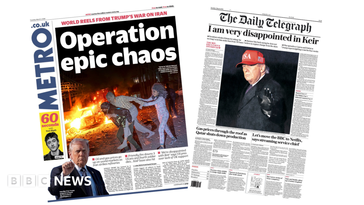 
                            Newspaper headlines: 'Operation epic chaos' and Trump 'very disappointed in Keir'