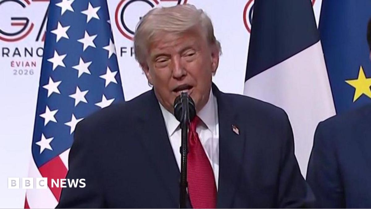 The president, speaking at the G7 summit, earlier said the US could "go back to dropping bombs" on Iran if "they don't behave".