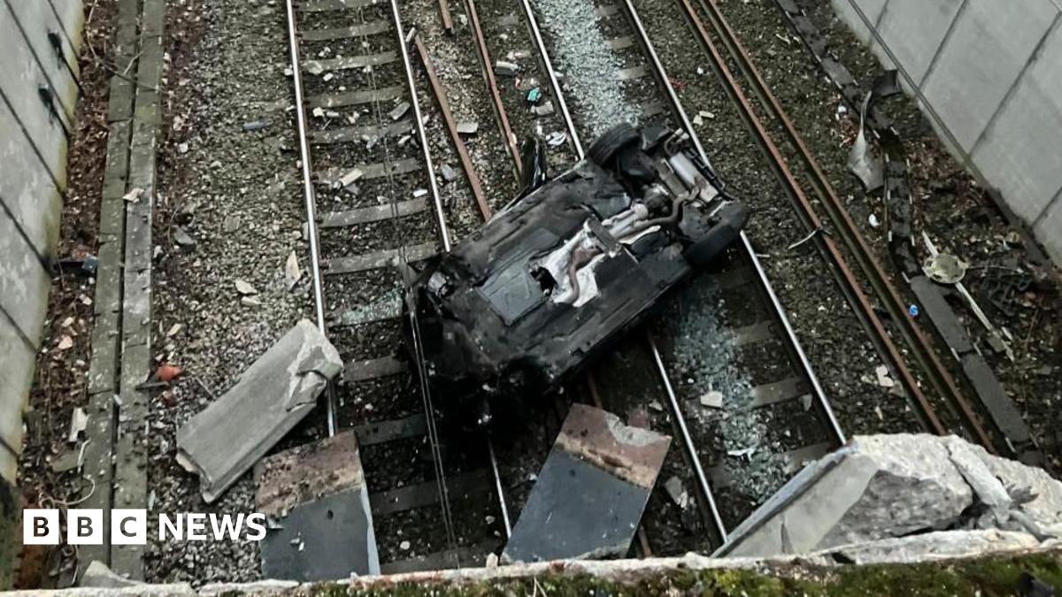 Drink-drive arrest after car crashes on Manchester-Liverpool railway line