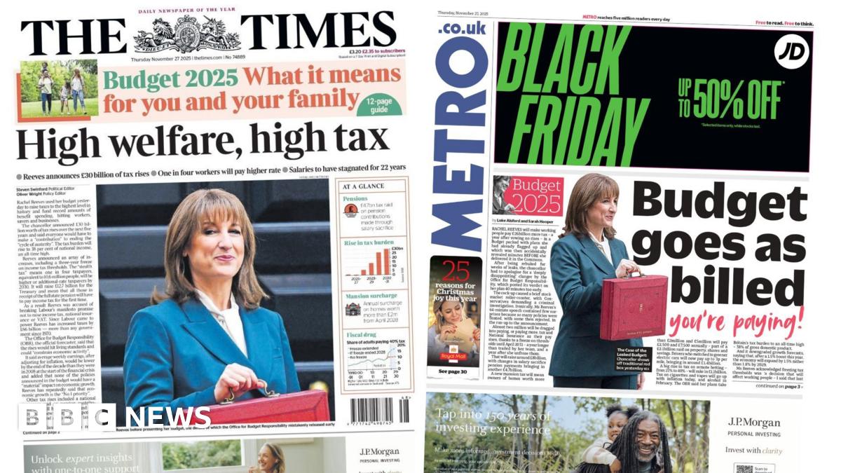 
                            Newspaper headlines: 'High welfare, high tax' and 'Budget goes as billed'