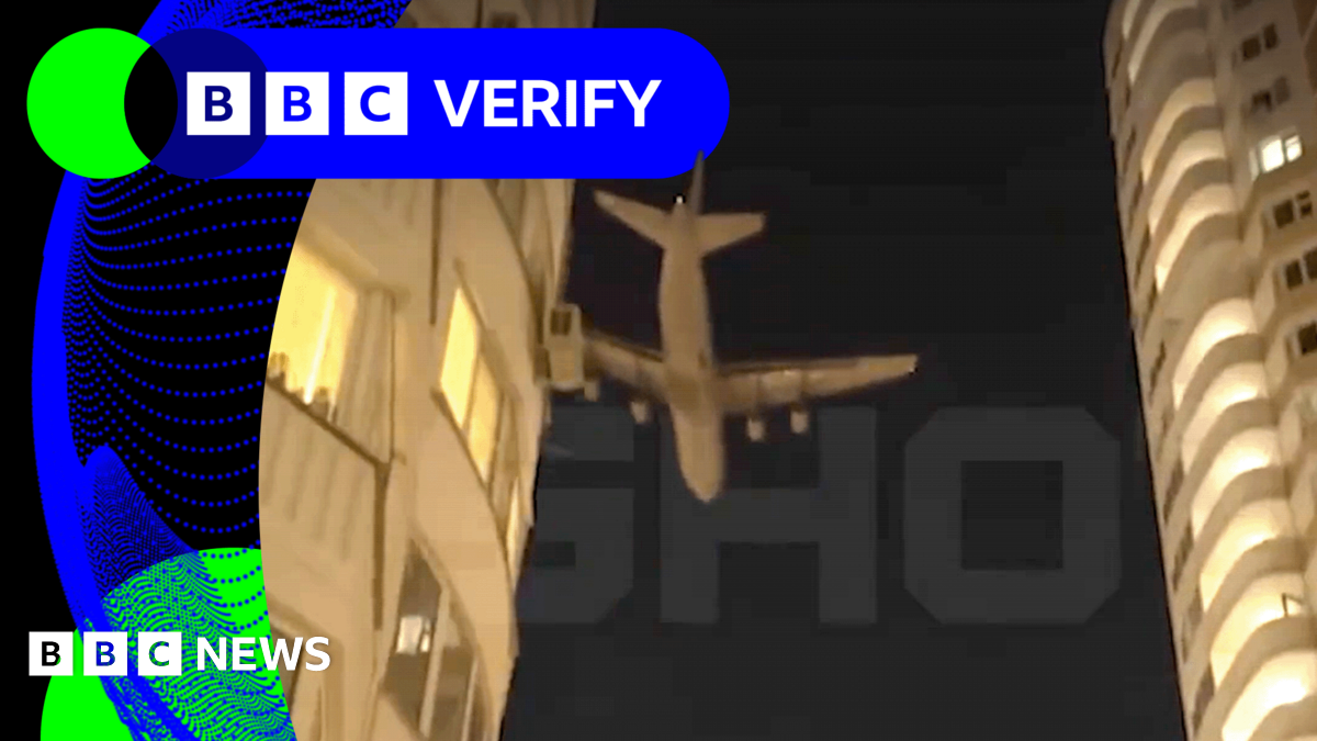 BBC Verify Live: Footage shows cargo jet flying low over Moscow during reported drone attack thumbnail