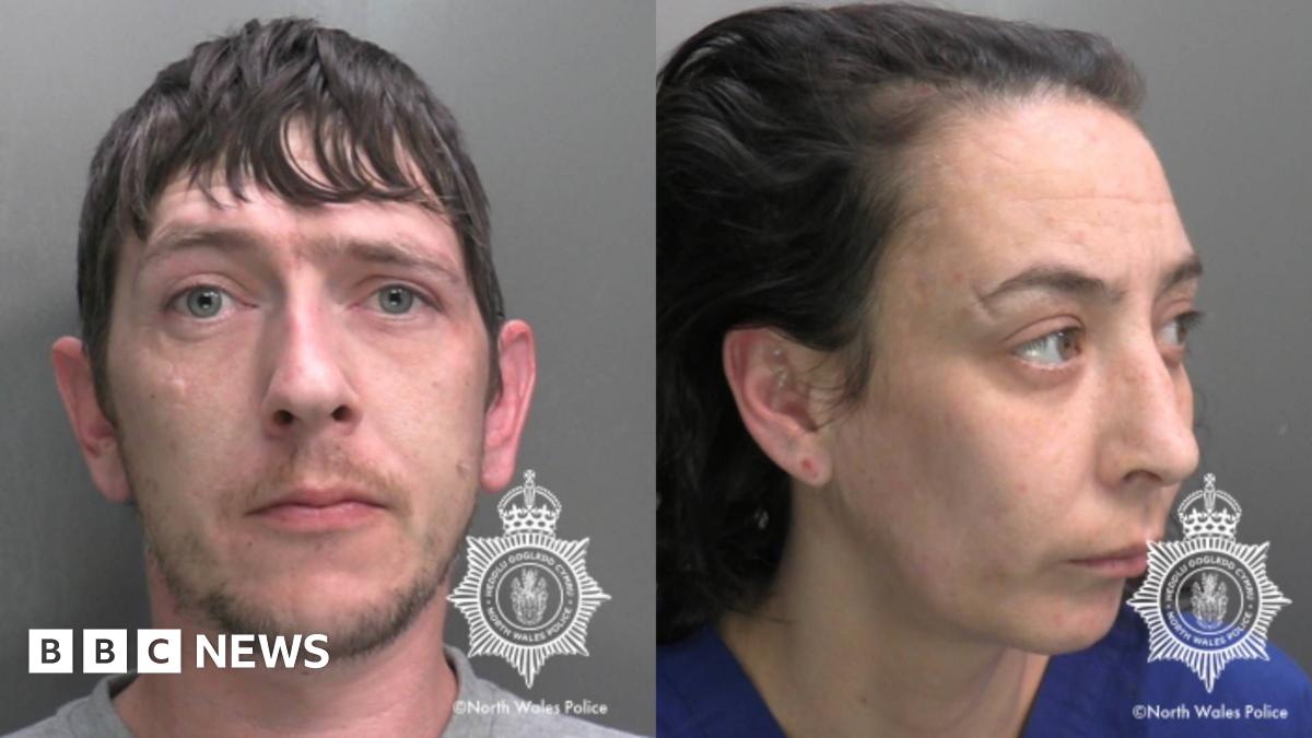 A composite image of Thomas and Kayleigh's police headshots. Thomas, on the left is looking straight at the camera and has short dark hair. He is wearing a grey t-shirt. Kayleigh, on the right is looking away from the camera. She has medium length dark...