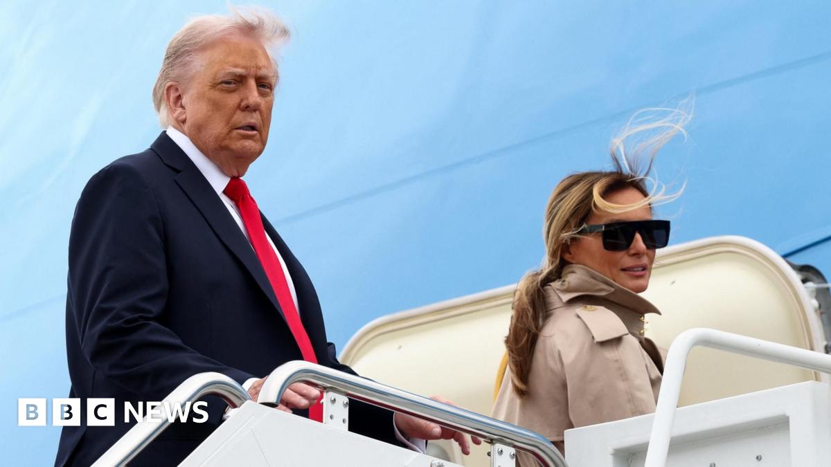 President Donald Trump’s Air Force One due to land soon in UK for second state visit – follow live