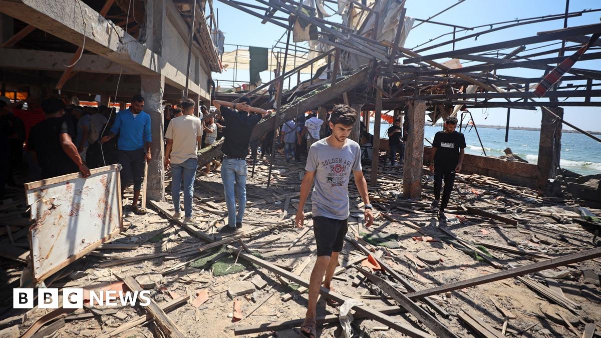 Israeli strike on Gaza seafront cafe kills at least 20 Palestinians, witnesses and rescuers say