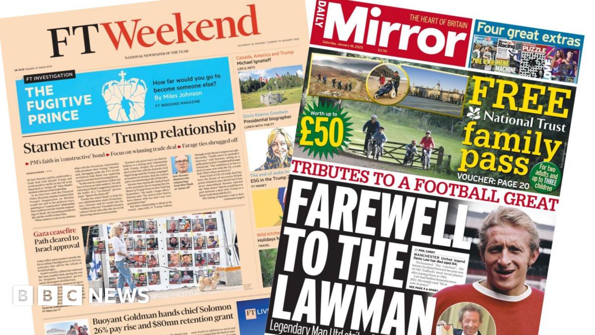 Newspaper headlines: Starmer ‘touts’ Trump relations and ‘farewell’ Denis Law