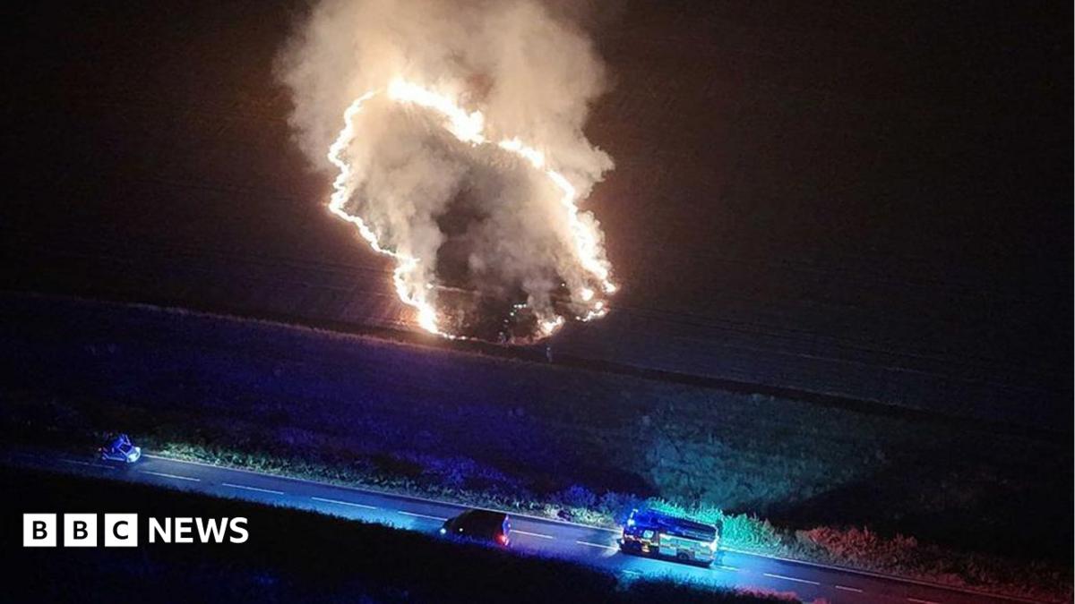 'Avoid area' plea as fire crews tackle Stone Cross field fire