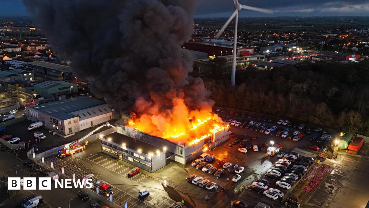 Image for Bangor: Large fire breaks out at industrial estate