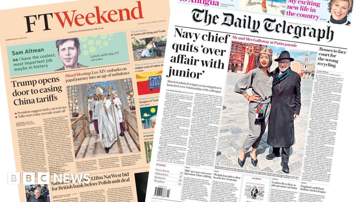 Newspaper headlines: Trump easing China tariffs and Navy chief steps back