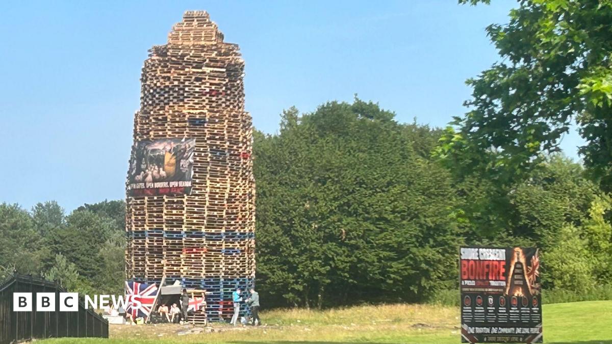 Anti-immigration posters placed on bonfires