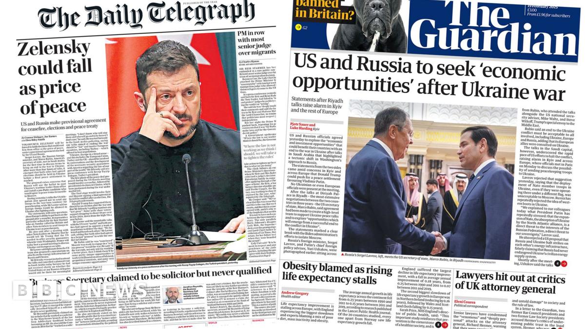 Newspaper headlines: ‘Zelensky could fall’, as US and Russia agree more talks