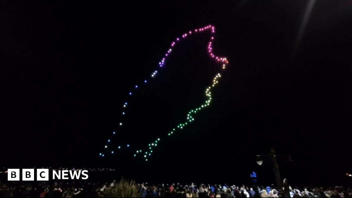Hundreds watch drone show over Douglas marking city anniversary
