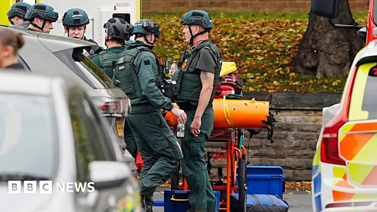 Manchester synagogue: Four people injured in car and stabbing attack