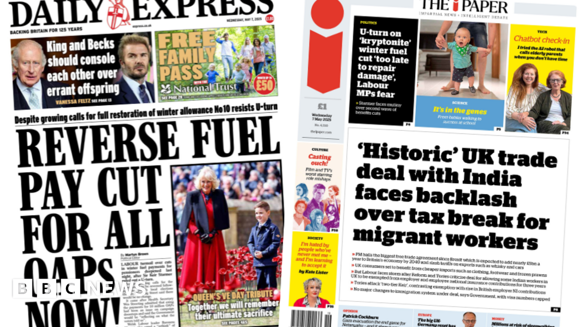 Newspaper headlines: 'Two-tier' deal and 'Labour turmoil' over winter fuel